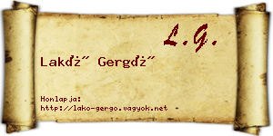Lakó Gergő névjegykártya