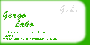 gergo lako business card