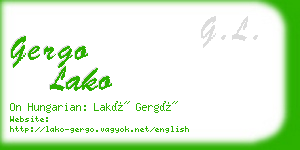 gergo lako business card